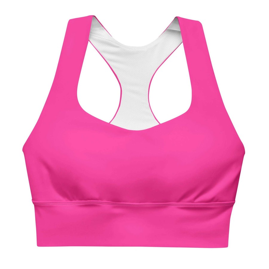 Tops * | Berry Jane High-Impact Racerback Sports Bra Hot Pink