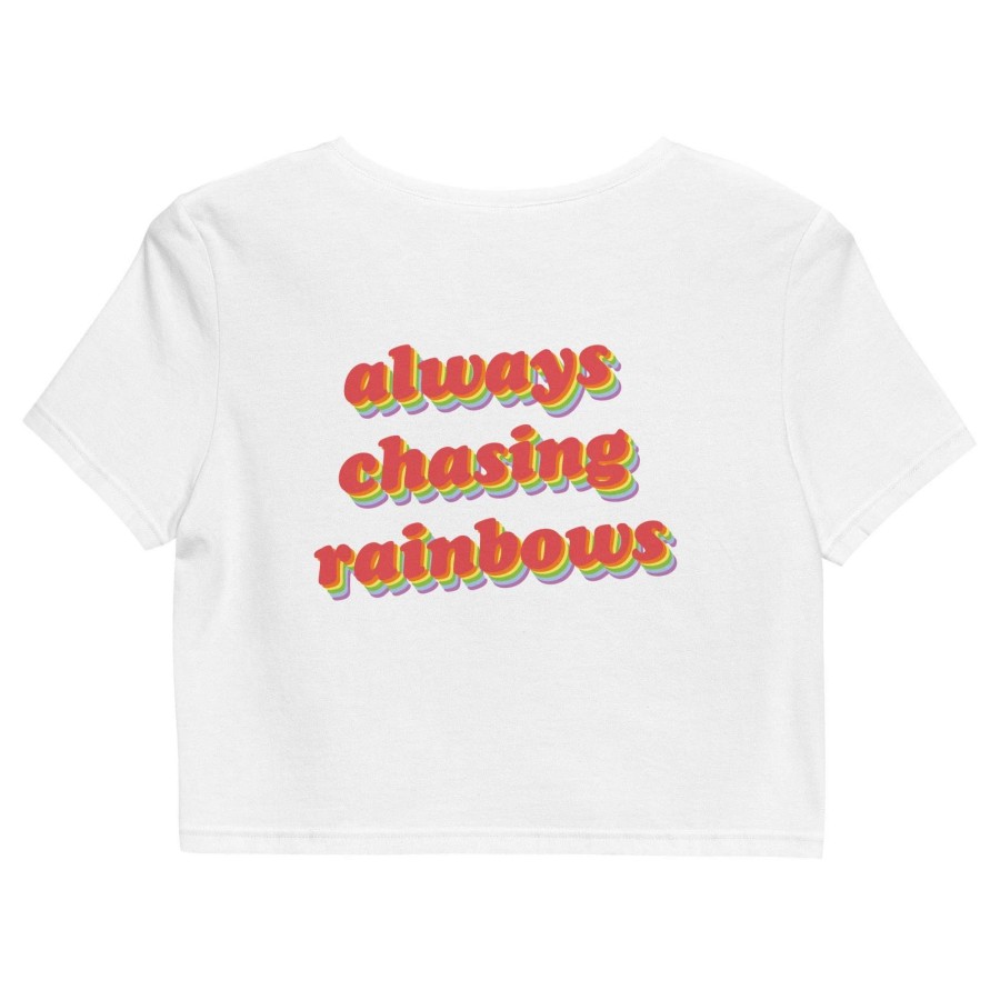 Tops * | Berry Jane Always Chasing Rainbows Organic Cotton Crop Top T-Shirt, Rainbow