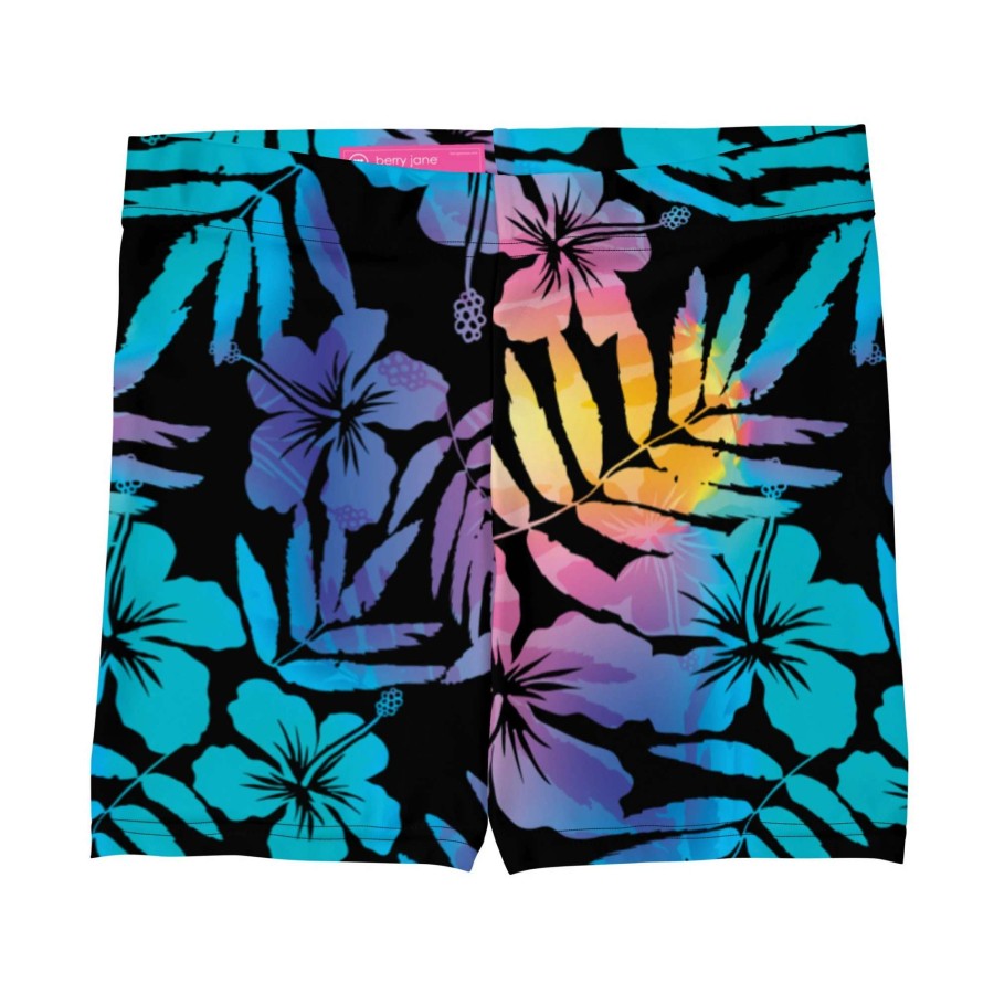 Kids * | Berry Jane Tween Swim Cover-Up Shorts, Ombre Hawaiian Hibiscus