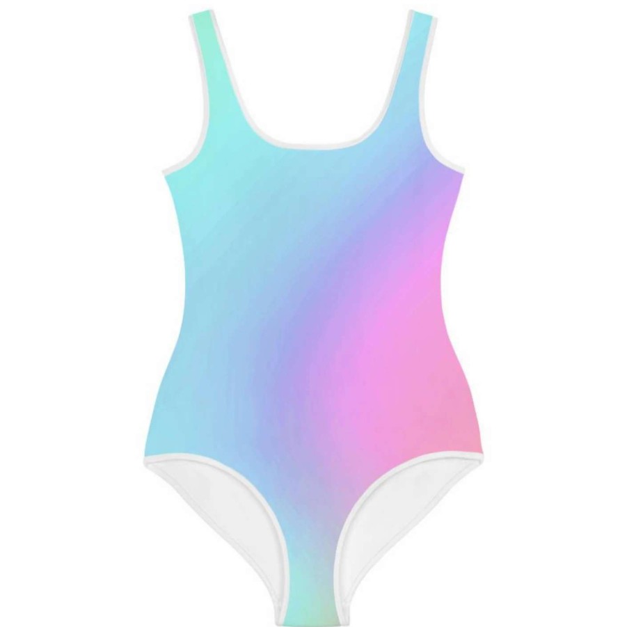 Kids * | Berry Jane Tween Girls Holographic Print 1-Pc Swimsuit