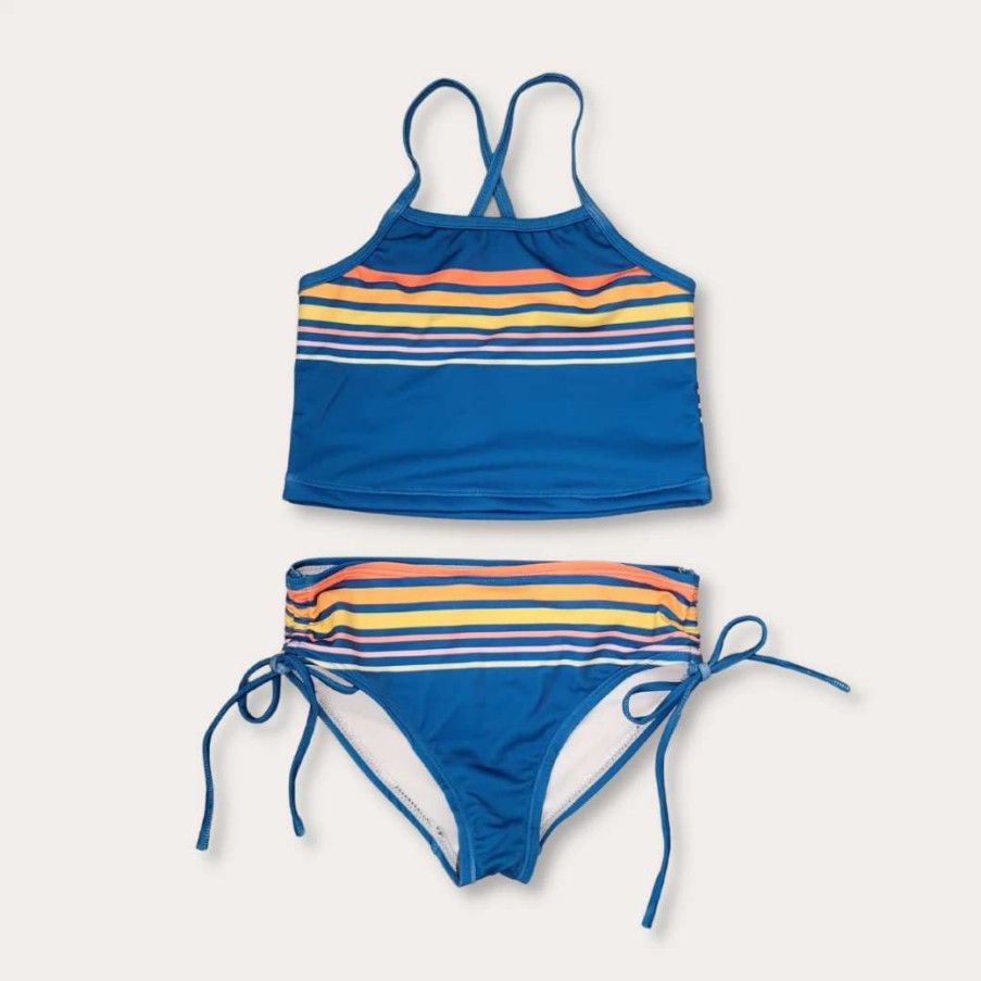 Kids * | Berry Jane Girls 2-Pc Tankini Bikini Bathing Suit, 70S Vintage Retro Stripe