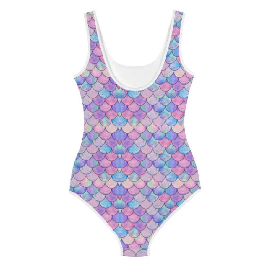 Kids * | Berry Jane Girls Tween (8-20) Pastel Mermaid Scales Swimsuit