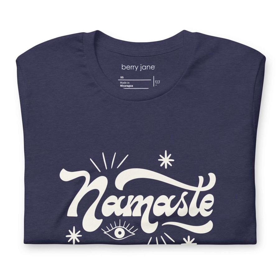 Tops * | Berry Jane Women'S Soft Heather Short Sleeve Yoga T-Shirt, Namaste