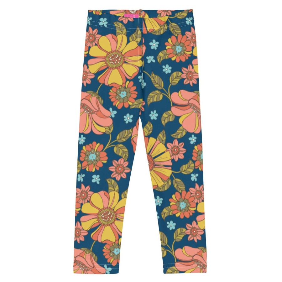 Kids * | Berry Jane Girls Upf 50 Swim Leggings, 70S Vintage Floral (2T-7)