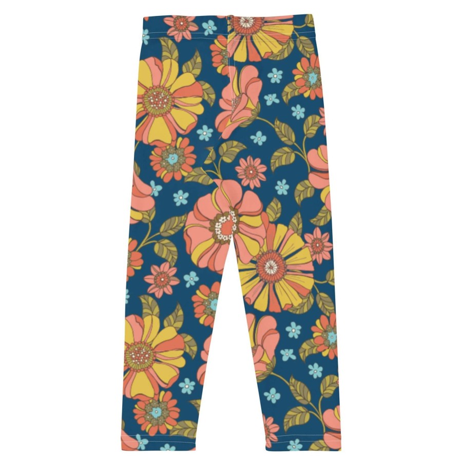 Kids * | Berry Jane Girls Upf 50 Swim Leggings, 70S Vintage Floral (2T-7)