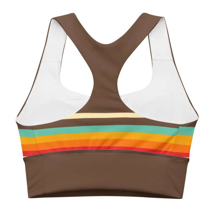 Tops * | Berry Jane 70S Stripe Swim Bra, Compression Sports Bra Xs-3Xl