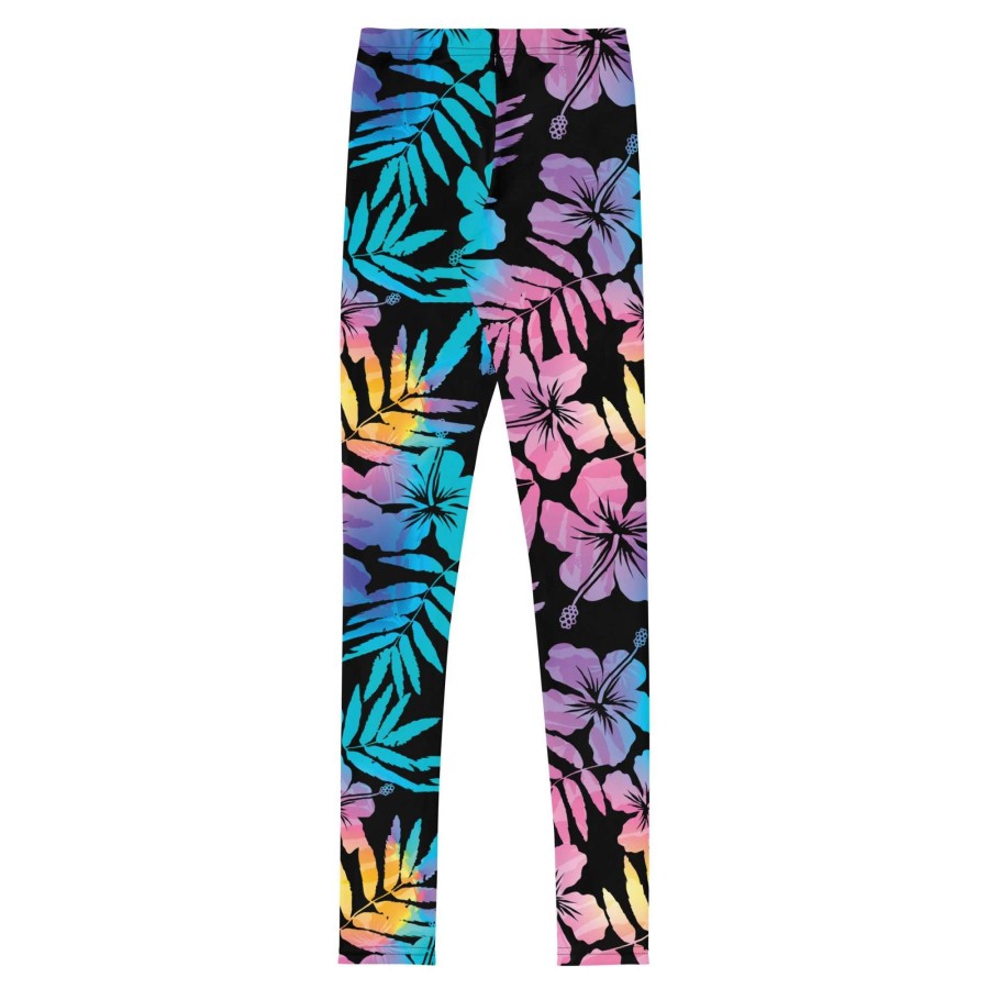 Kids * | Berry Jane Tween Girls (8-20) Upf 50+ Swim Leggings, Ombre Hawaiian Hibiscus