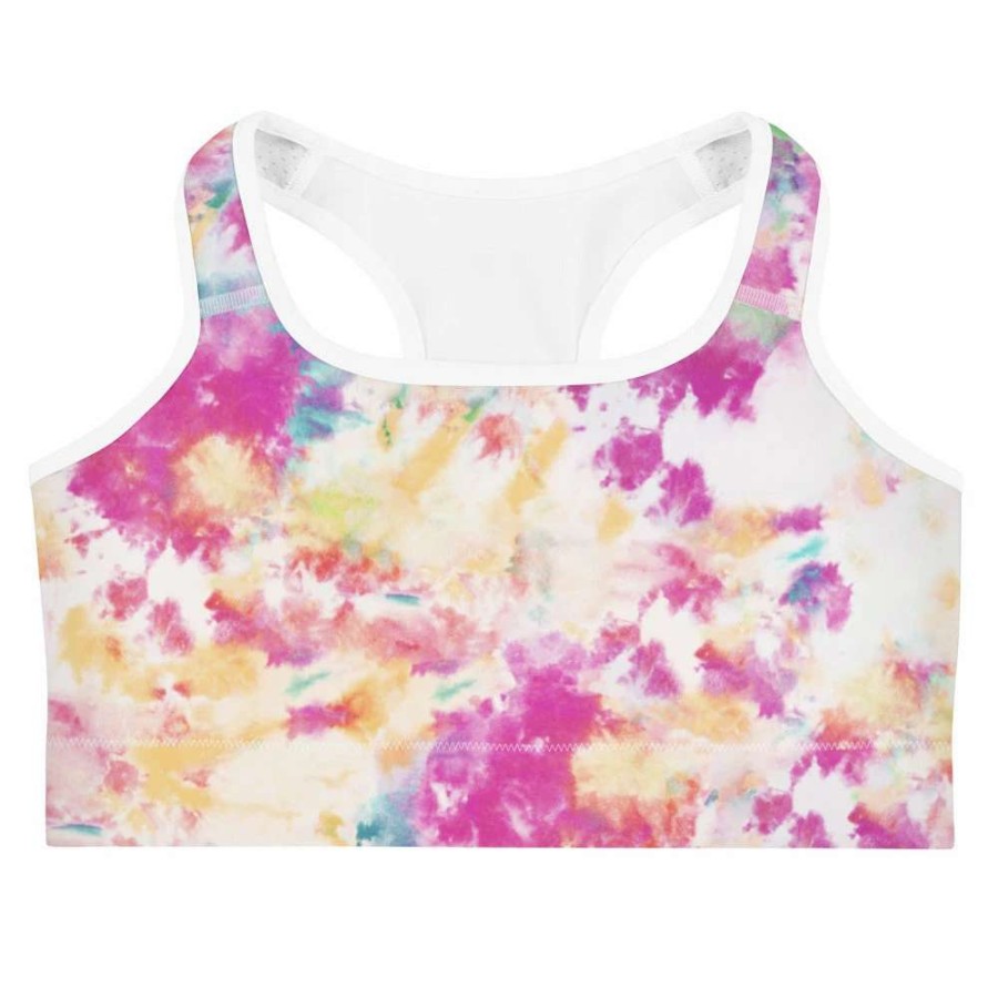 Tops * | Berry Jane Juniors Tie Dye Swim Bra Sports Bra