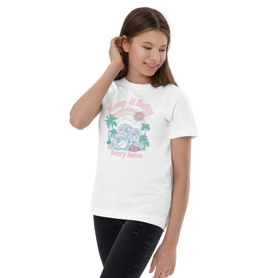 Kids * | Berry Jane Keep It Salty Girls Tween Beach T-Shirt, 100% Cotton