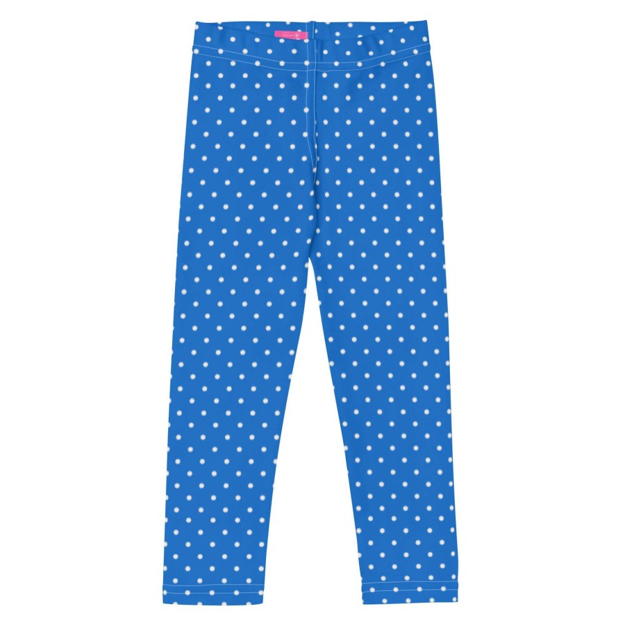 Kids * | Berry Jane Girls (2T-7) Upf 50 Swim Leggings, Electric Blue Paradise Dot