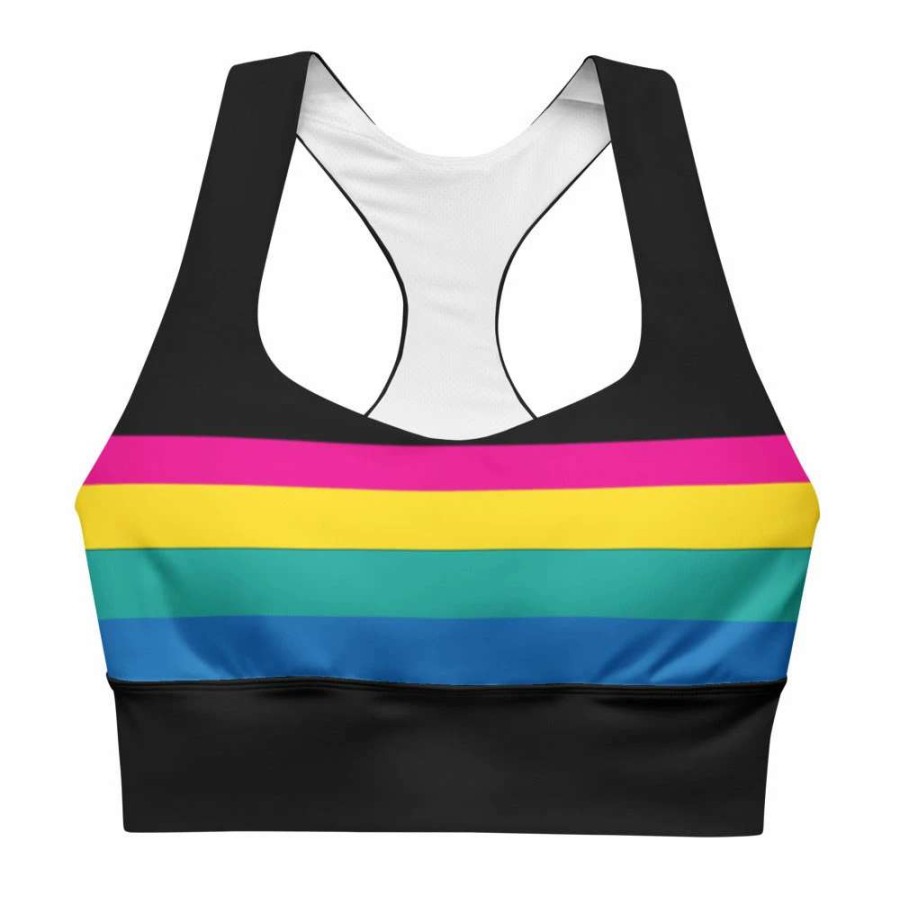 Tops * | Berry Jane Rainbow Stripe Swim Bra Sports Bra Xs-3Xl