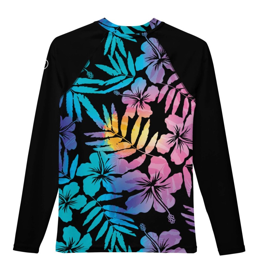 Kids * | Berry Jane Girls Tween Upf 50+ Rash Guard, Ombre Hawaiian Hibiscus