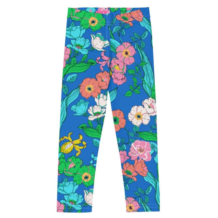 Kids * | Berry Jane Girls (2T-7) Upf 50 Swim Leggings Electric Blue Paradise