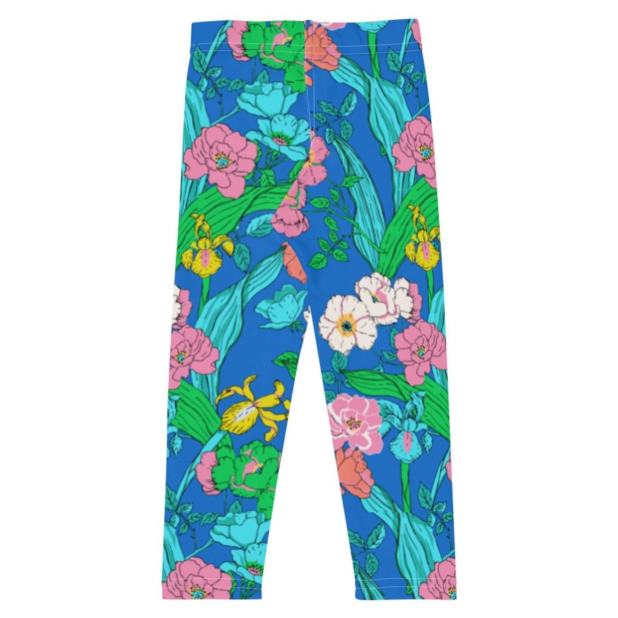 Kids * | Berry Jane Girls (2T-7) Upf 50 Swim Leggings Electric Blue Paradise