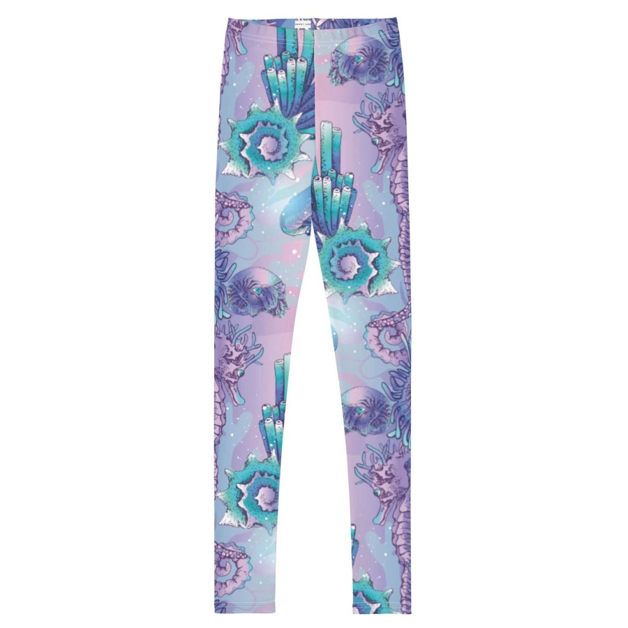 Kids * | Berry Jane Girls Tween Swim Leggings Upf 50+ Sea Life Mermaid