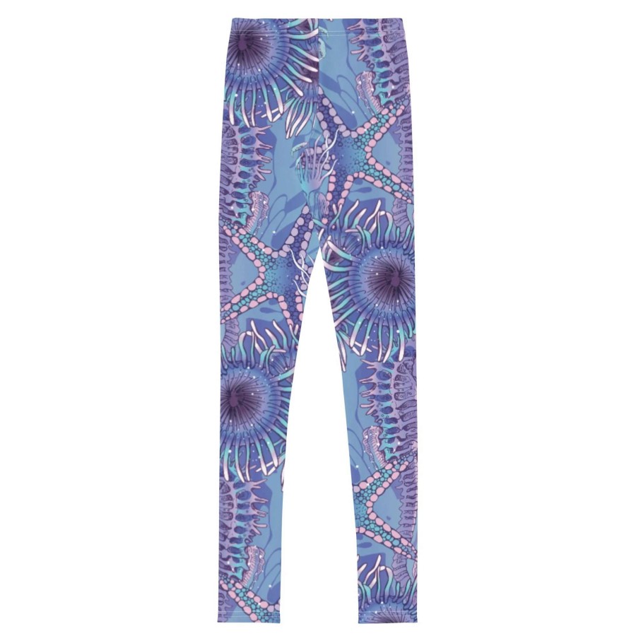 Kids * | Berry Jane Girls Tween Swim Leggings Upf 50+ Sea Life Mermaid